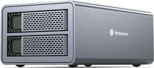 Dual Bay Hard Drive Enclosure,Aluminum USB3.0 2 Bay HDD Enclosure for 2.5"/3.5" SATA HDD/SSD Support 2 x 16 TB-40mm Silent Fan, SATA 3.0 6Gbps