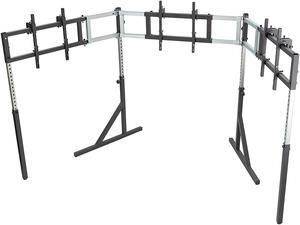 Triple Monitor and TV Floor Stand for Racing and Flight Simulators Model HD | Over 100x100mm VESA Mount or M6/M8 Hardware (Triple Monitor or TV Stand, Heavy Duty Mount Brackets)