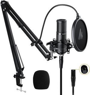 XLR Condenser Microphone Kit, MAONO Professional Cardioid Studio Condenser Recording Mic for Streaming, podcasting, Singing, Voice-Over, Vocal, Home-Studio, YouTube, Skype, Twitch