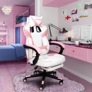 Gaming Chair Ergonomic Office Chair Video Game Chairs with Lumbar Support Armrest Headrest Footrest Racing Desk Chair for Adult,Pink