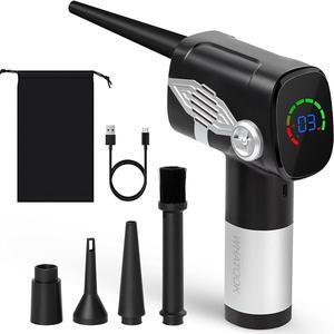 Compressed Air Duster, Electric Air Duster, 6000mAh Rechargeable Air Blower, Type-C Fast Charge, Enhanced 40000 RPM-Stepless Speed Motor, Cordless Air Duster for Computer Keyboard Cleaning