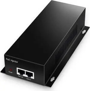Gigabit PoE+ Injector, 90W 802.3af/at/bt 1000Mbps, Plug & Play, Desktop/Wall-Mount Metal, Distance Up to 100 Meters (328 ft.)