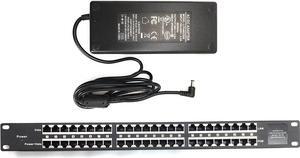 24 Port Passive PoE Injector with 48V 120W Power Supply for 802.3af Devices - 10/100 Fast Ethernet Capability