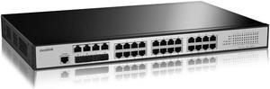 24-Port PoE Switch - Smart Managed Gigabit Switch, Up to 400W Power Supply, 4 Combo Ports, Web Management, SFP, VLAN, QoS and SNMP, Desktop/Rackmount