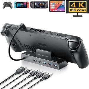 Steam Deck Dock 4K 60Hz Steam Docking Station with HDMI 2.0, 3 USB 3.0, 100W USB-C Charging Port Compatible with TV, Monitor, Switch, Tablet, Handle, Mouse, Keyboard, Steam Deck Accessories