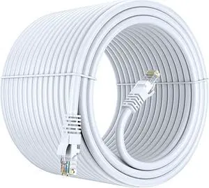 Cat 6 Ethernet Cable 300 ft - Internet Cable, Cat6 Cable, LAN Cable, Ethernet Cord, Network Cable, Cat 6 Cable, Cat6 Ethernet Cable - White 300 Feet