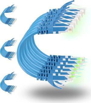Patch Cables Cat6 0.5ft 24 Pack, Ethernet Patch Cable 10G, Cat 6 Patch Cable for Patch Panel to Switch, Flexiable Cat 6 Ethernet Cable with Gold Plated Blue