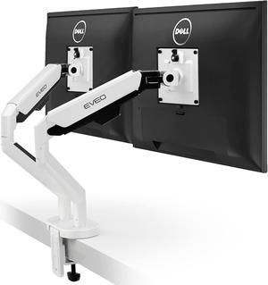 White Premium Dual Monitor Stand 10-32,Dual Monitor Mount VESA Bracket, Adjustable Height Gas Spring Monitor Stand for Desk Screen - Full Motion Dual Monitor Arm-Computer Monitor Stand