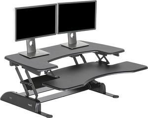 VariDesk Pro Plus 36 - Dual Monitor Standing Desk Converter - Home Office Desk Riser for Standing or Sitting - 11 Height Adjustable Desk Settings w/Spring Loaded Lift - Fully Assembled, Black