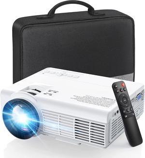7500 Lumens Mini Projector, 1080P Supported, Portable Movie Outdoor Projector w/ 50,000 Hrs LED Lamp Life, Compatible with TV Stick, HDMI, VGA, TF and USB