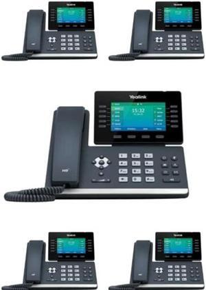 5 Pack - Yealink SIP-T54W IP Phone 16 VoIP Accounts. 4.3-Inch Color Display