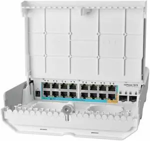 Mikrotik netPower 15FR outdoor 18 port switch with 15 reverse PoE ports and SFP