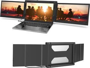 Laptop Screen Extender, 12 Full HD IPS Display Portabe Monitor for Laptop, KEFEYA Attachable Dual Monitor, HDMI/USB-A/Type-C Plug and Play for Windows, Chrome & Mac