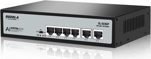 4 Port PoE+ Switch | 4 PoE+ Ports &2 Fast Ethernet uplink,65W 802.3af/at, Extend Function, Fanless Metal,Plug & Play Unmanaged Network Switch