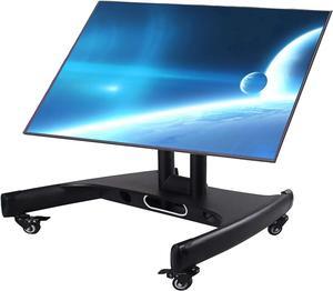 Mobile TV Mount Stand, Low Height Monitor Cart with Wheels for 32-65 inch Flat Curved Screen TV, LED LCD, Height Adjustable, 90°Adjustable Viewing Angle