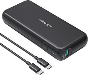 Power Bank, HenHot 65W 20000mAh Laptop Portable Charger - Fast Charging USB C PD 3.0 External Battery Pack Compatible with MacBook, Steam Deck, iPad, iPhone 14/13/12 Pro Max, Galaxy, Google Pixel