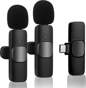 Wireless Lavalier Microphone for Phone(USB-C), Dual Wireless Microphone for Video Recording, Live Stream, Vlog, YouTube, TikTok, Facebook, Zoom - Noise Reduction & Plug-Play(No Need App/Bluetooth)