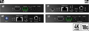 4K 18G HDMI Over 50m (164ft) CAT5e/6 Extender Set with HDR, Power Over Cat, IR or RS-232