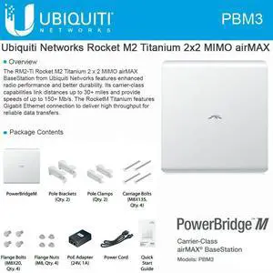 Ubiquiti PBM3 PowerBridge M3 3.5GHz AirMax Bridge 2 X 2 MIMO