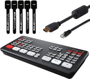 Blackmagic Design ATEM Mini Pro HDMI Live Stream Switcher Starter Bundle with 6 HDMI Cable 7 Cat5e Cable and 5Pack of Solid Signal Cable Ties SWATEMMINIBPR