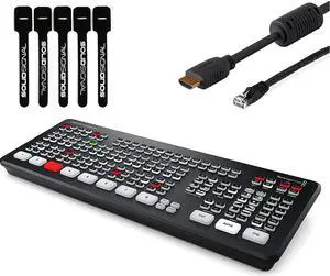 Blackmagic Design ATEM Mini Extreme HDMI ISO Live Stream Switcher Bundle with 6 HDMI Cable, 7 Cat5e Cable, and 5-Pack of Solid Signal Cable Ties (SWATEMMINICEXTISO)