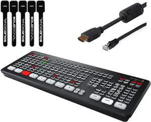 Blackmagic Design ATEM Mini Extreme HDMI Live Stream Switcher Bundle with 6 HDMI Cable, 7 Cat5e Cable, and 5-Pack of Solid Signal Cable Ties (SWATEMMINICEXT)