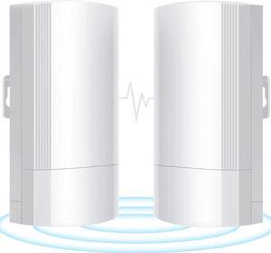 Wireless Bridge Set 900Mpbs 5.8G WiFi Outdoor CPE Point to Point Long Range up to 2-3KM CPE200 with 12dBi High-Gain Antenna,24V PoE Power, IP65 Waterproof,2-Pack