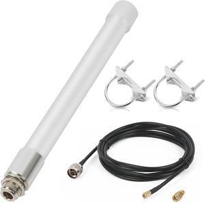 WiFi Antenna Dual Band 2.4GHz 5GHz 5.8GHz 8dBi RP-SMA SMA Male Outdoor Indoor Antenna with 10ft KMR195 Cable for WiFi Router Hotspot Security IP Camera
