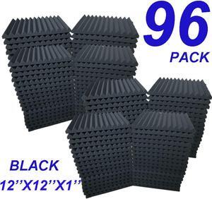 96 PACK 12"X12"X1" Acoustic Foam Panel Wedge Studio Soundproofing Wall Tiles