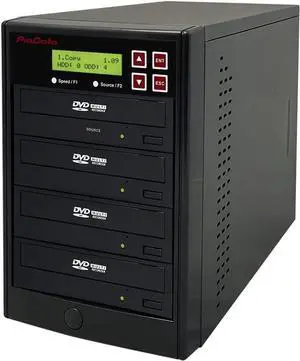 Piodata 1 to 3 24X Burner M-Disc Support CD DVD Duplicator - Standalone Copier Duplication Tower PIO-S3T-DVD-BK