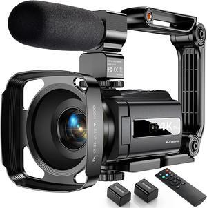 4K Video Camera Camcorder 48MP 60FPS Ultra HD Video Camera with Wifi Vlogging Camera for YouTube 16X Digital Video Camera with Microphone 6-Axis Anti-Shake IR Night Vision Recorder