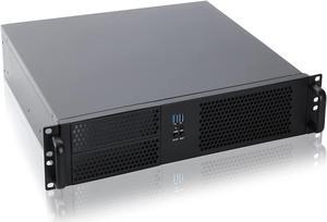 2U Micro ATX Compact Rackmount 2 x 5.25 Chassis Support ATX PS2 PSU with Side 80mm Fan