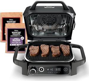 Ninja Woodfire Outdoor Grill & Smoker, 7-in-1 Master Grill, BBQ Smoker, & Air Fryer plus Bake, Roast, Dehydrate, & Broil, uses Ninja Woodfire Pellets, Weather-Resistant, Portable, Electric, Grey Ninja Woodfire Outdoor Grill & Smoker, 7-in-1 Master Grill, BBQ Smoker, & Air Fryer plus Bake, Roast, Dehydrate, & Broil, uses Ninja Woodfire Pellets, Weather-Resistant, Portable, Electric, Grey
