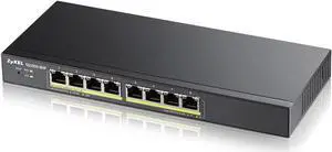 Zyxel 8-Port Gigabit PoE Switch | Smart Managed | Desktop/Wallmount and Fanless | 8 PoE+ Ports with 70 Watt Budget | VLAN, IGMP, QoS | Lifetime Warranty [GS1900-8HP]