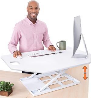 X-Elite Pro | Premier Corner Standing Desk Converter | Extra Large 40 Inch Sit to Stand Desk | Fully Assembled | Height Adjustable Desk Converter for Cubicles and L-Shaped Desks (White)