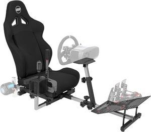 Racing Wheel Simulator Stand Cockpit Black on Black | Fits All Logitech G923 | G29 | G920 | Thrustmaster | Fanatec Wheels | Compatible with Xbox One, PS4, PC Platforms
