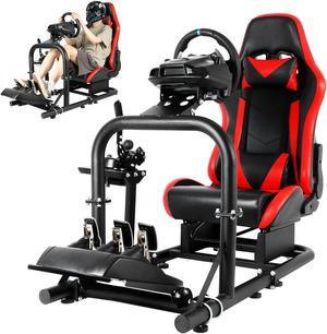 G920 Gaming Simulator Cockpit with Seat Racing Steering Wheel Stand with Shifter Lever Fits for Logitech G25 G27 G29 G920&G923 Thrustmaster T300RS TX Fanatec PC PS4 Xbox, Without Steering wheel, pedal