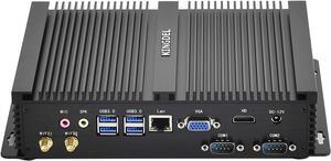 Fanless Industrial Computer, Mini PC, Intel i7 8th Gen. CPU with Window 11 Pro, 16GB RAM 512GB NVMe SSD, 4xUSB 3.0, HD Port, VGA, 2xCOM RS232, Metal Case