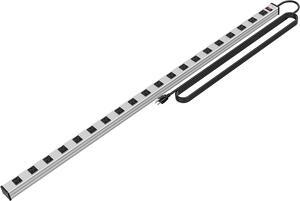 20 Outlet Heavy Duty Metal Socket Power Strip,15 Ft Long Extension Cord with Circuit Breaker. Mounting Brackets Included,Workshop/Industrial use,ETL Certified