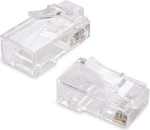 Cable Matters 100-Pack Cat 6 Pass Through RJ45 Connectors (Cat 6 Ends / Cat6 Connector / RJ45 Modular Plugs/Ethernet Plugs/Network Connector) for Solid or Stranded UTP Ethernet Cable