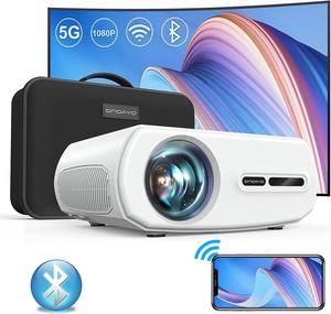 Projector with 5G WiFi and Bluetooth: 480 ANSI Outdoor Projector-4K Support 18000L 400" Native 1080P ONOAYO, ±50°4D Auto-V Keystone & Zoom Sealed Home Movie Portable Mini Projector for Phone, PC