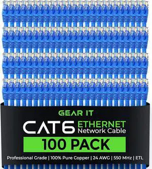 Cat 6 Ethernet Cable 1.5 ft 18-Inch (100-Pack) - Cat6 Patch Cable, Cat 6 Patch Cable, Cat6 Cable, Cat 6 Cable, Cat6 Ethernet Cable, Network Cable, Internet Cable - Blue 1.5 Feet