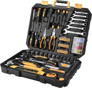 208 Piece Tool Set,General Household Hand Tool Kit, Auto Repair Tool Box with Plastic Toolbox Storage Case