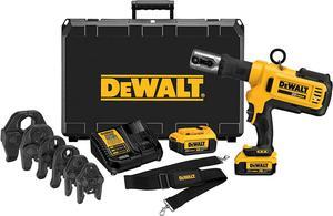 DEWALT 20V Pro Press Tool For Copper Pipe and Stainless Steel Pipes, Plumbing, ½-1 ¼, Includes Crimping Head, 2 Batteries and Charger Included
