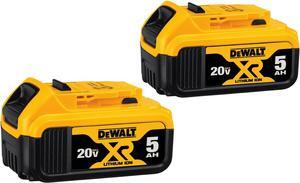 DEWALT 20V MAX XR Battery, 5 Ah, 2-Pack