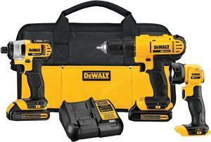 DeWALT 20V Drill Driver Impact Driver LED Worklight Combo Tool Kit