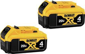 DEWALT 20V MAX* XR Battery, 4.0-Ah, 2-Pack (DCB204-2) , Black