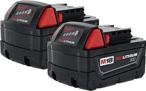 Milwaukee 48-11-1828 M18 XC RED LITHIUM 18-Volt Lithium-ion Cordless Tool Battery (2 pack)