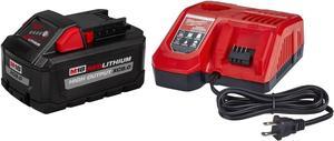 Milwaukee 48591880 M18 REDLITHIUM HIGH OUTPUT XC 8 Ah LithiumIon Battery and M18 M12 Charger Kit