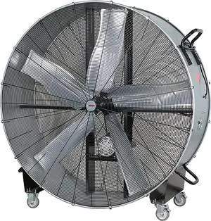 K Tool International 77760; 60 Belt Drive Drum Fan, Ideal for Warehouses and Barns, 4 Casters for Easy Mobility Around the Shop or Garage, High Velocity 2 Speed Motor Produces 22,100 Max CFM, Gray